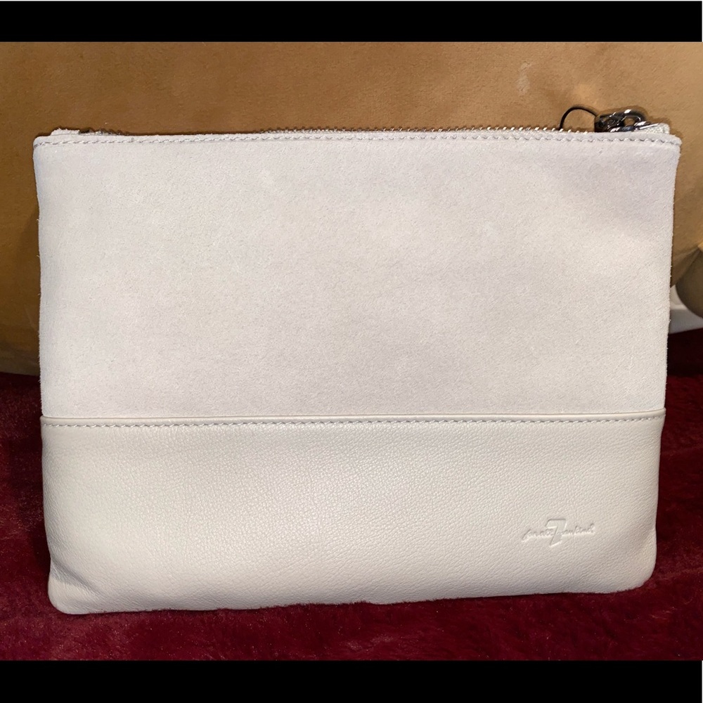 7For All Mankind Genuine Suede White Clutch